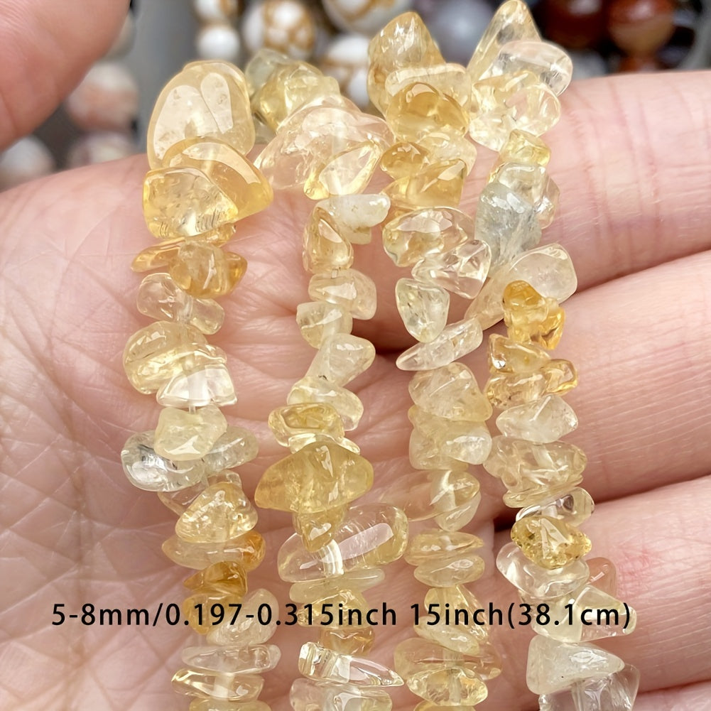 16-Inch Strand of Irregular Crushed Citrine Beads