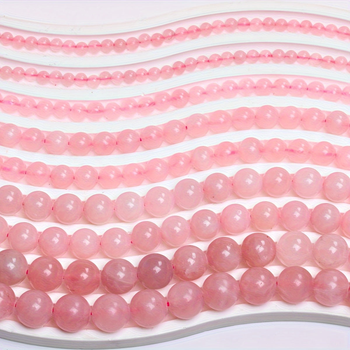 Rose Quartz Natural Stone Beads – 4-10mm Round Loose Beads