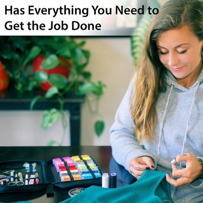 Portable Sewing Kit with 100 Accessories, 24-Color Thread, Needle & Thread Travel Kit for Small Fixes & Emergency Repairs