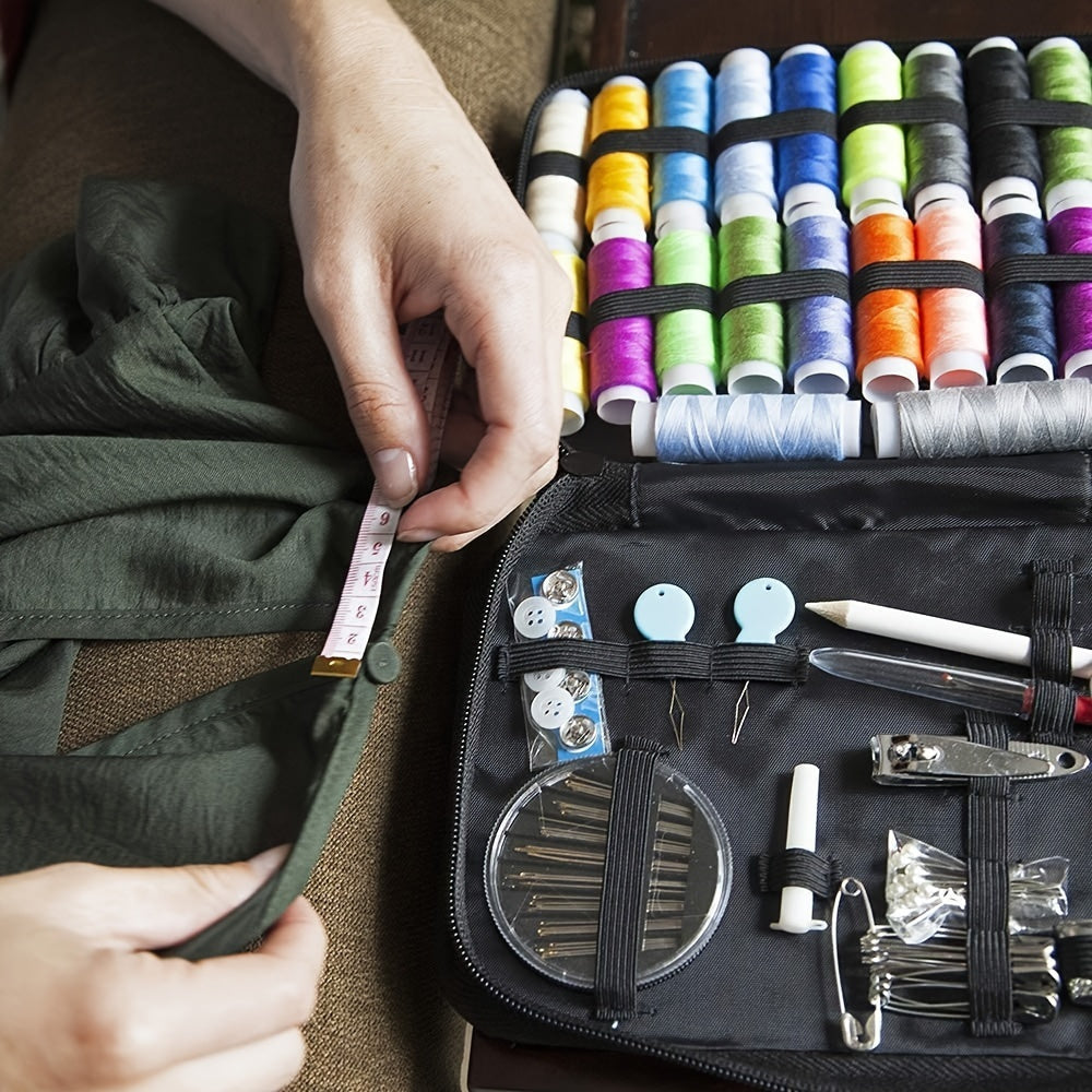 Portable Sewing Kit with 100 Accessories, 24-Color Thread, Needle & Thread Travel Kit for Small Fixes & Emergency Repairs
