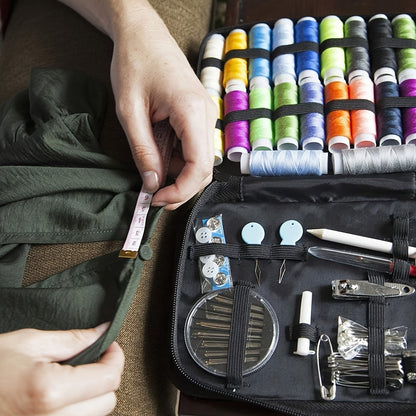 Portable Sewing Kit with 100 Accessories, 24-Color Thread, Needle & Thread Travel Kit for Small Fixes & Emergency Repairs