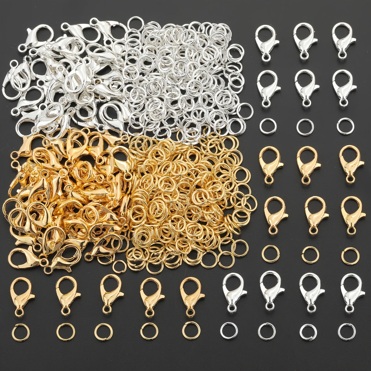 920pcs Hypoallerginic Stainless Steel Lobster Clasps and Jump Rings Kit – Jewelry Making Supplies