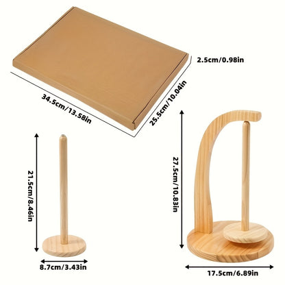 Magnetic Wooden Yarn Spool Holder – Solid Pine Wood- Tangle Free