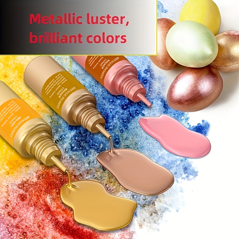 12-Color Metallic Ink Set – Aurora Alcohol-Based Inks for Epoxy, Resin, and Acrylic Pouring
