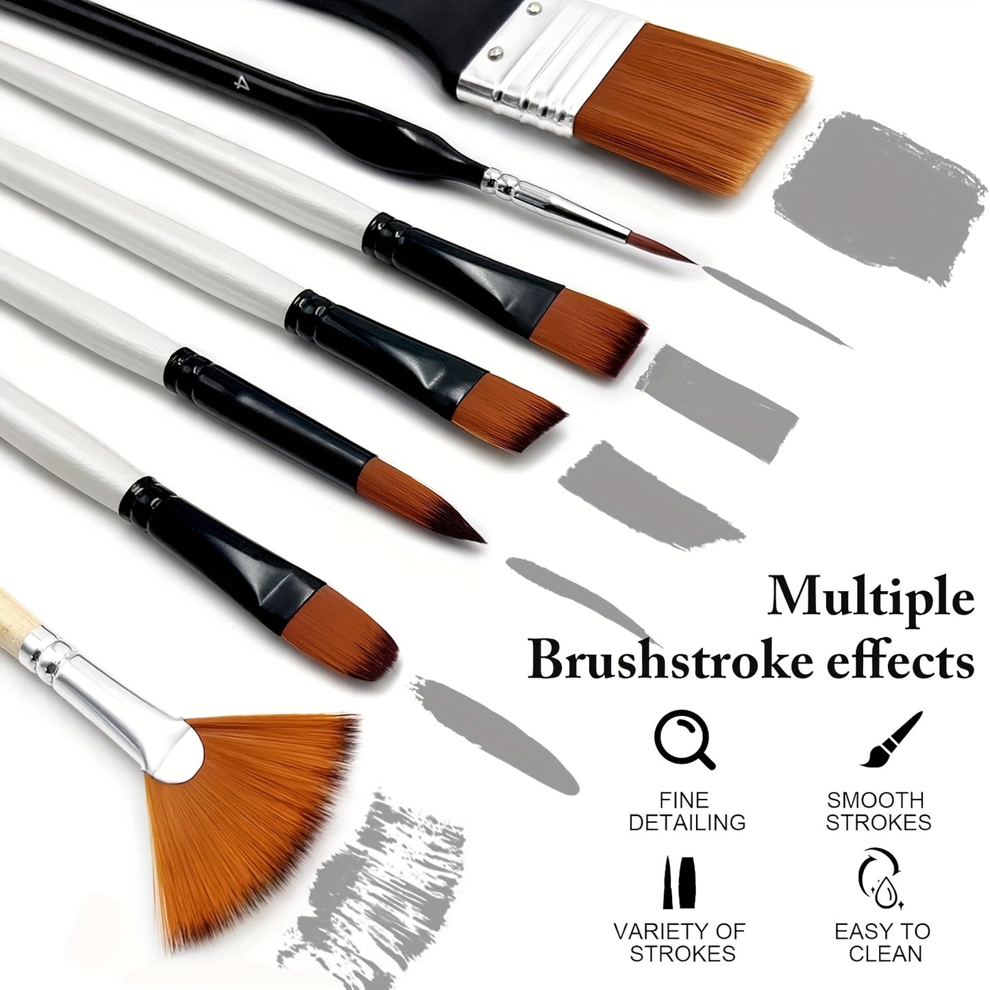 32-Piece Paint Brushes Set – Premium Nylon Bristles for Acrylic, Oil & Watercolor Painting
