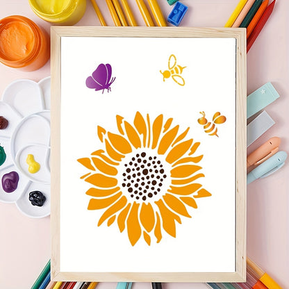 16-Piece Reusable Floral and Nature Stencil Set 5x5 Inch for Wall Art, Furniture, Canvas, and Home Decor Painting