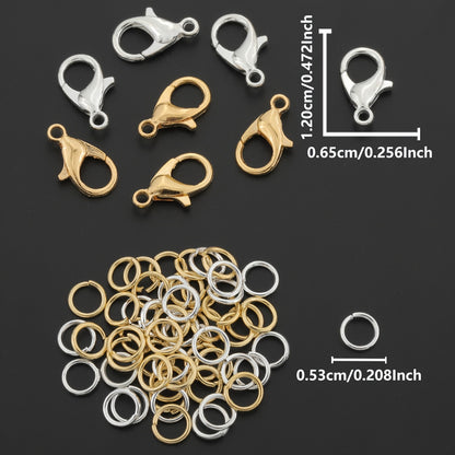 920pcs Hypoallerginic Stainless Steel Lobster Clasps and Jump Rings Kit – Jewelry Making Supplies