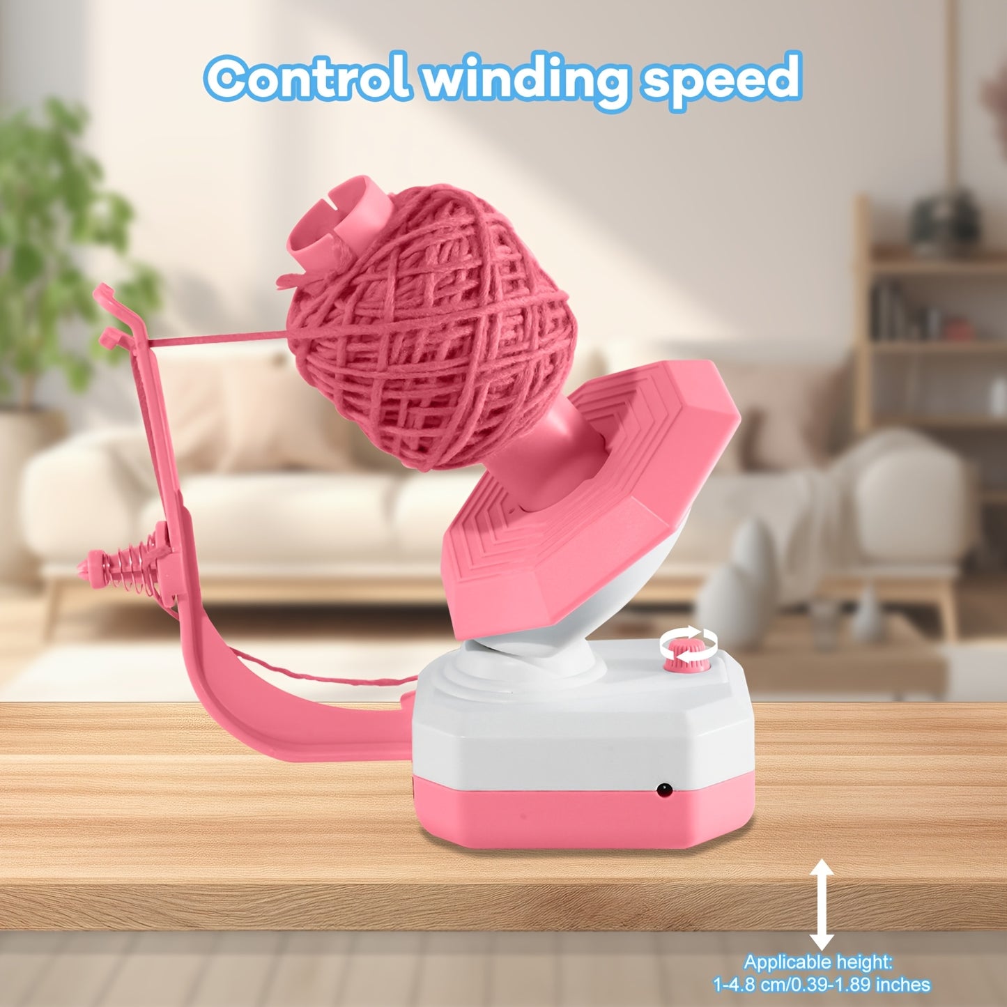 Electric Yarn Ball Winder for Knitting or Crocheting – 10oz Capacity, Speed Control, Adjustable Tension