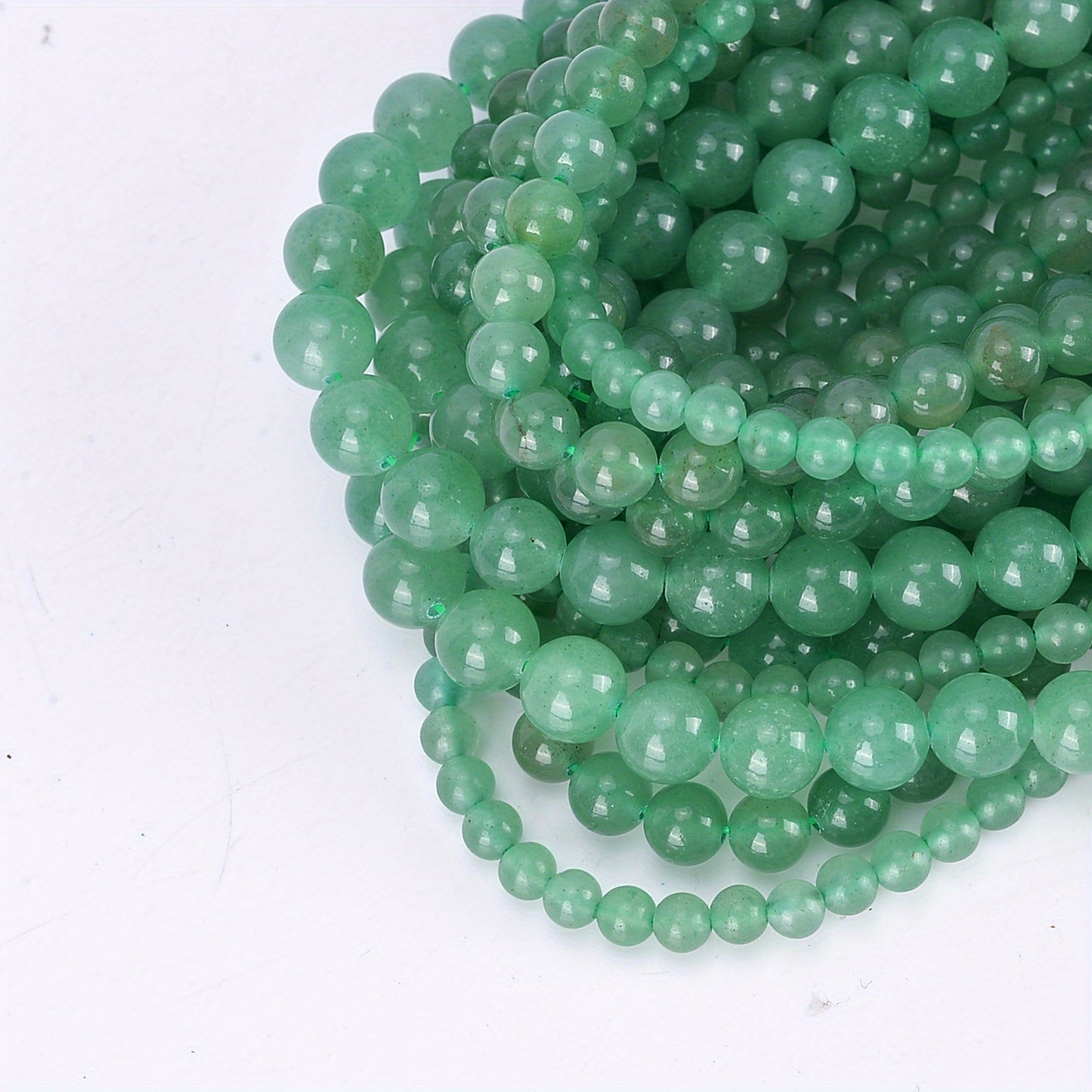 Natural Green Jade Round Beads – 8mm & 12mm