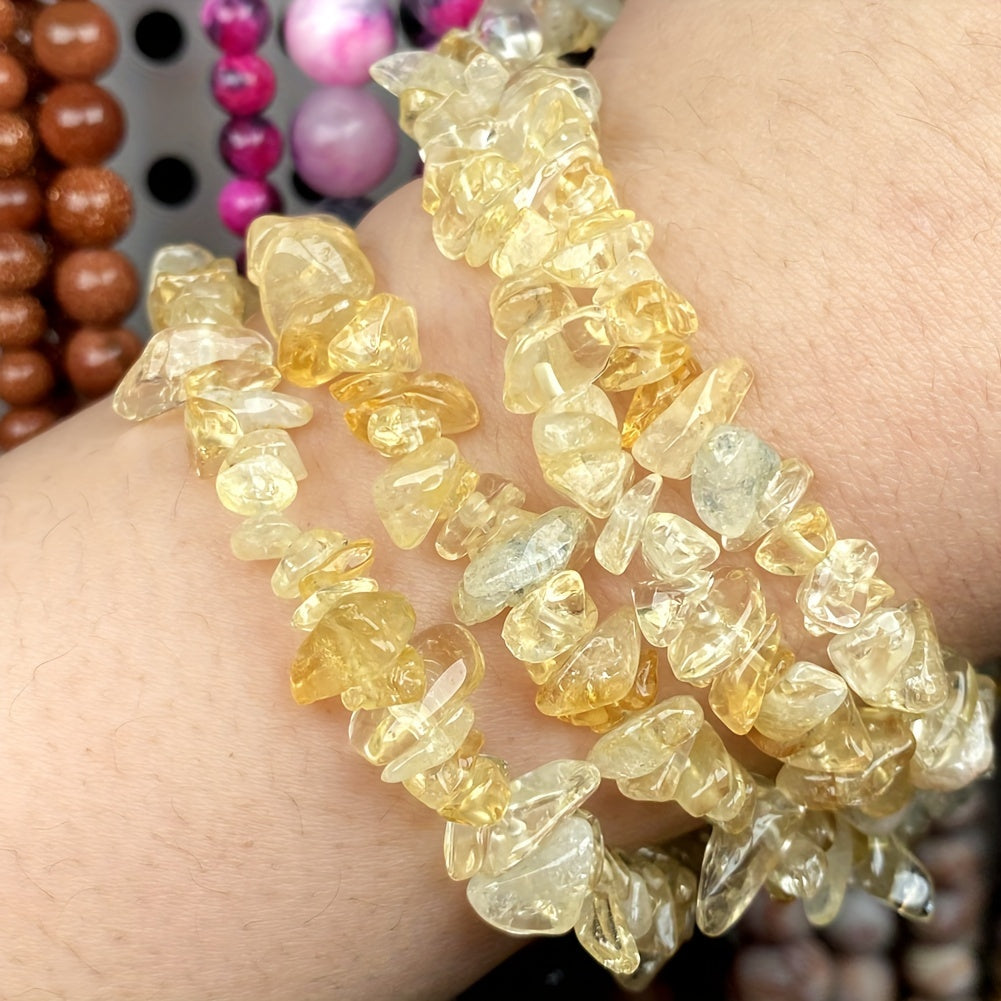 16-Inch Strand of Irregular Crushed Citrine Beads