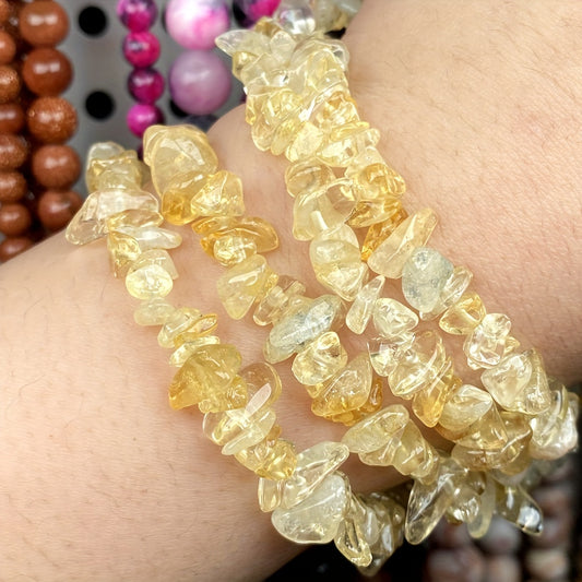 16-Inch Strand of Irregular Crushed Citrine Beads