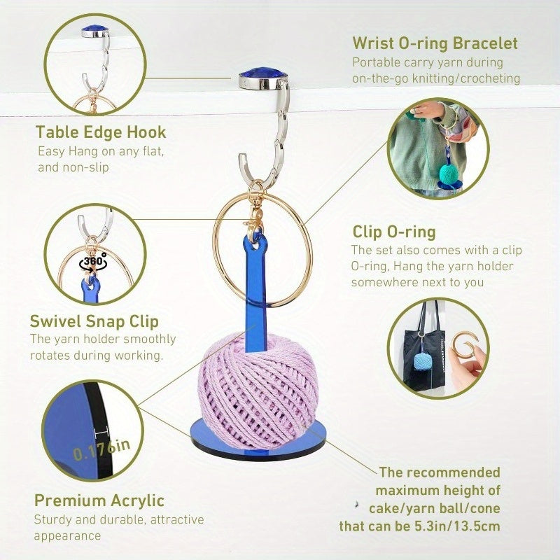 Portable Wrist Yarn Holder – No-Tangle Yarn Spinner for Knitting & Crocheting