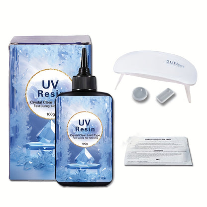Resin Mold Jewelry Making Kit with Light & Casting Models – 100g / 200g / 300g Transparent Epoxy Resin Set