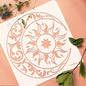 Reusable Mandala Sun, Moon, and Stars Stencil 11.8x11.8 Inch for DIY Crafts, Wall Art, Home Decor, and Scrapbooking