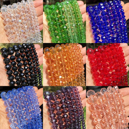 Genuine Multicolor Faceted Rondelle Beads (60-110pcs)