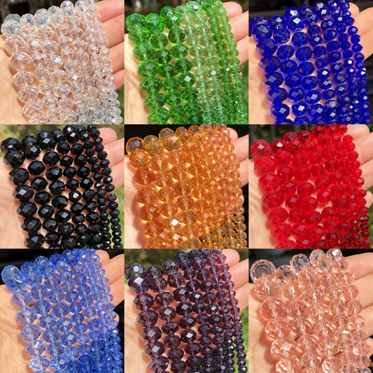 Genuine Multicolor Faceted Rondelle Beads (60-110pcs)