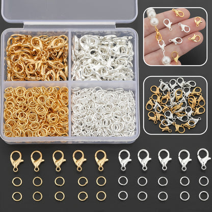 920pcs Hypoallerginic Stainless Steel Lobster Clasps and Jump Rings Kit – Jewelry Making Supplies