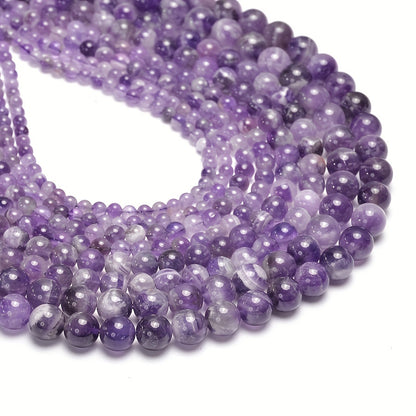 Natural Purple Amethyst Round Beads – 4mm/6mm/8mm/10mm/12mm
