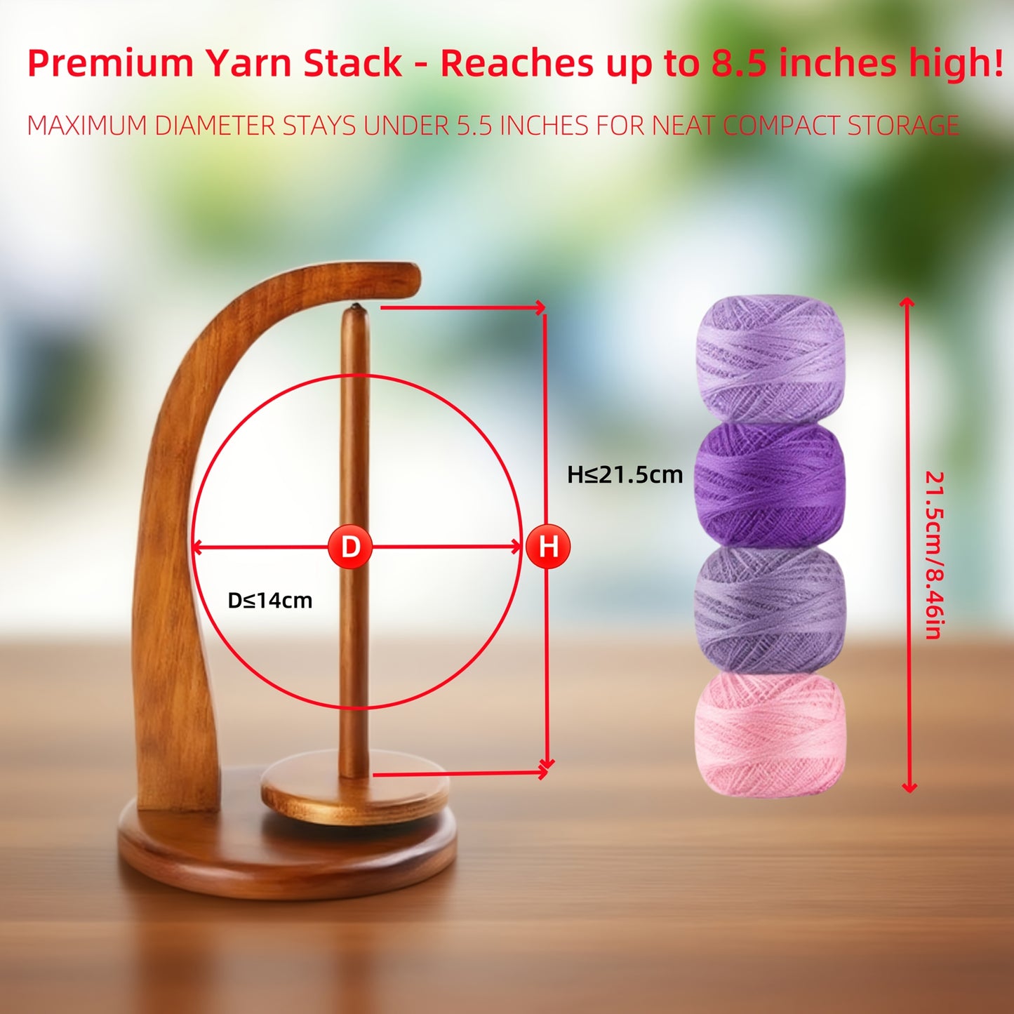 Magnetic Wooden Yarn Spool Holder – Solid Pine Wood- Tangle Free