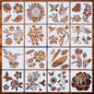 16-Piece Reusable Floral and Nature Stencil Set 5x5 Inch for Wall Art, Furniture, Canvas, and Home Decor Painting