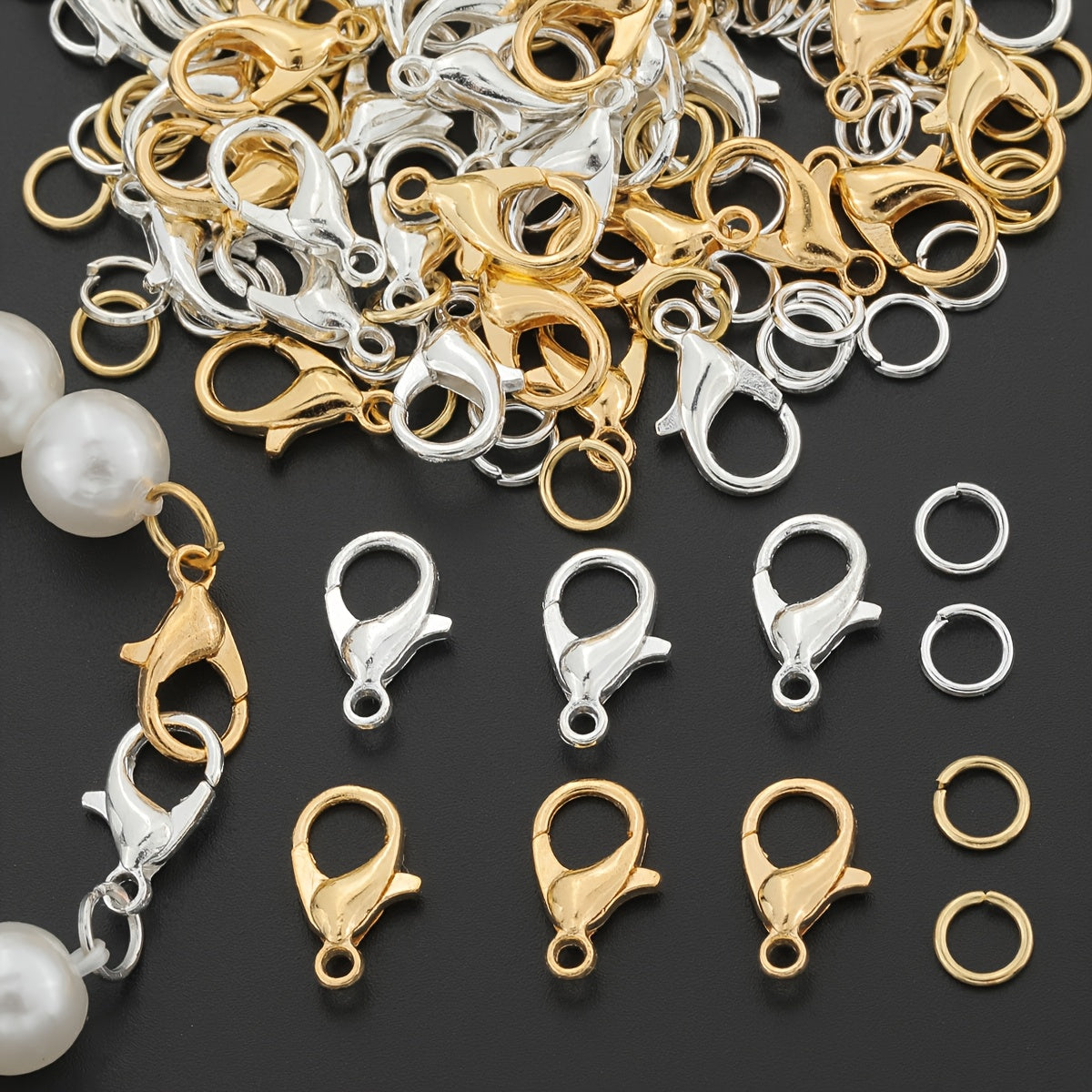 920pcs Hypoallerginic Stainless Steel Lobster Clasps and Jump Rings Kit – Jewelry Making Supplies