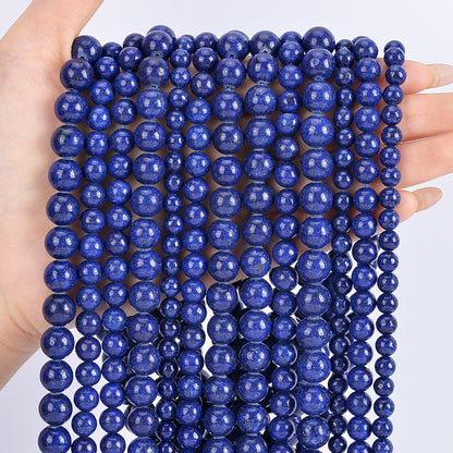 Natural Lapis Lazuli Loose Round Gemstone Beads – 4mm, 6mm, 8mm, 10mm, 12mm