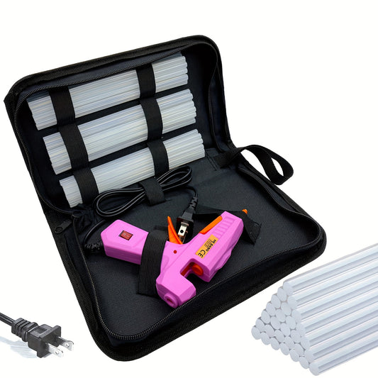 30W Pink Craft Glue Gun Set with 30 Long Glue Sticks – Manual Hot Glue Gun with Plug Combo for DIY Crafts