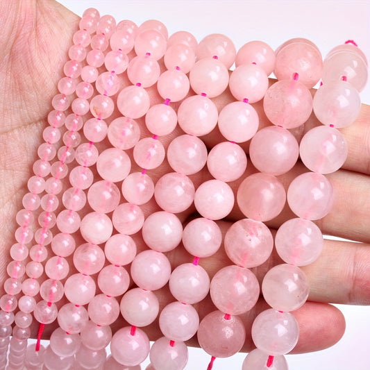 Rose Quartz Natural Stone Beads – 4-10mm Round Loose Beads