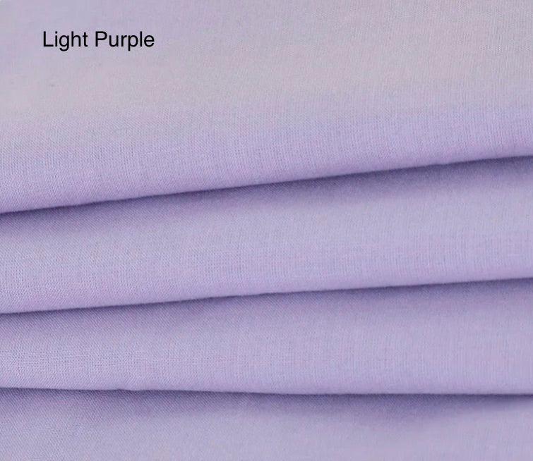 100% Cotton Fabric –1.45 meters by 1 meter – 20 colors Soft, Breathable & Skin-Friendly
