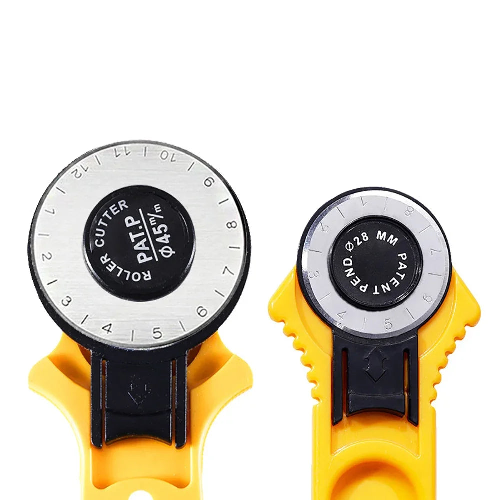 2 sizes 28mm & 45mm Rotary Cutter with Scale – Precision Cutting Tool for Leather, Fabric, Quilting & DIY Crafts