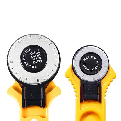 2 sizes 28mm & 45mm Rotary Cutter with Scale – Precision Cutting Tool for Leather, Fabric, Quilting & DIY Crafts