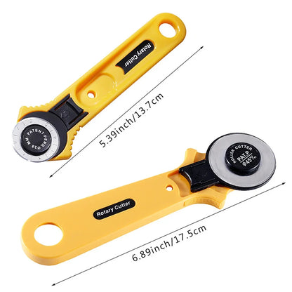 2 sizes 28mm & 45mm Rotary Cutter with Scale – Precision Cutting Tool for Leather, Fabric, Quilting & DIY Crafts