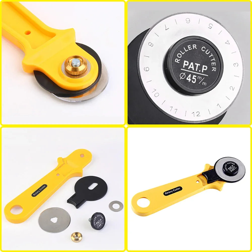 2 sizes 28mm & 45mm Rotary Cutter with Scale – Precision Cutting Tool for Leather, Fabric, Quilting & DIY Crafts