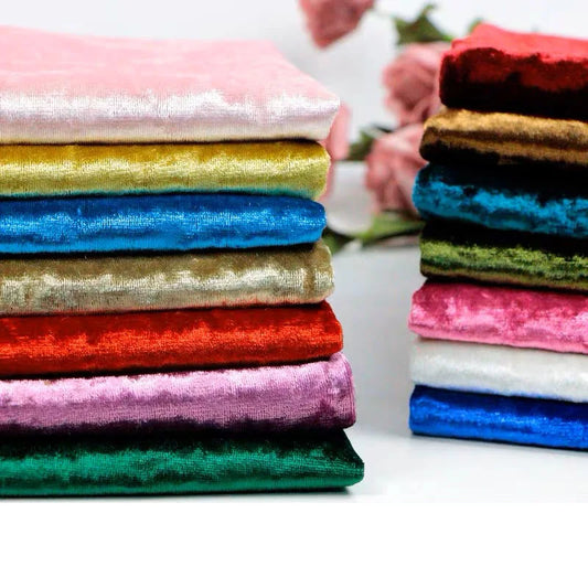 Luxurious Stretch Velvet Fabric with Diamond Shine – Soft Velour for Upholstery, Curtains, and DIY Décor (22 Colors, 0.5/1/3/5M)