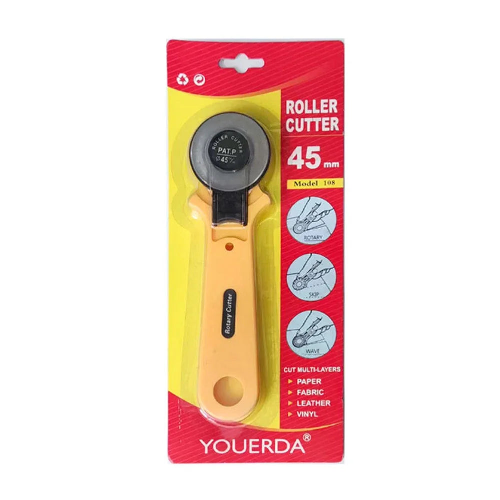 2 sizes 28mm & 45mm Rotary Cutter with Scale – Precision Cutting Tool for Leather, Fabric, Quilting & DIY Crafts