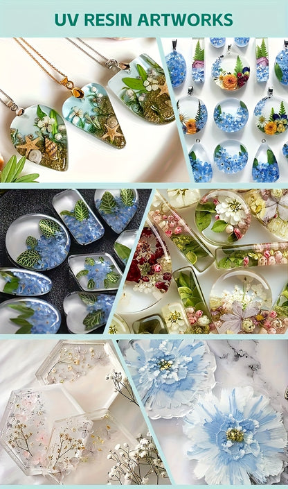 Resin Mold Jewelry Making Kit with Light & Casting Models – 100g / 200g / 300g Transparent Epoxy Resin Set