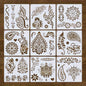 9-Piece Reusable Mandala Stencil Set 7.9x7.9 Inch for DIY Crafts, Body Art, Temporary Tattoos, and Home Decor