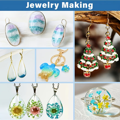 Resin Mold Jewelry Making Kit with Light & Casting Models – 100g / 200g / 300g Transparent Epoxy Resin Set