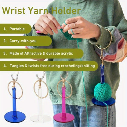 Portable Wrist Yarn Holder – No-Tangle Yarn Spinner for Knitting & Crocheting