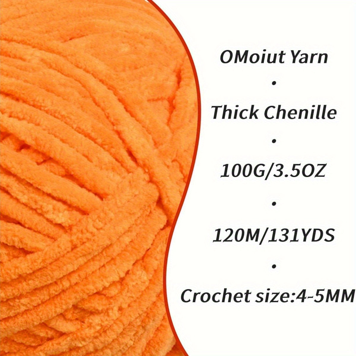 Soft Fluffy Velvet Yarn for Crocheting – Chunky Chenille Yarn, 131 yards/per skein
