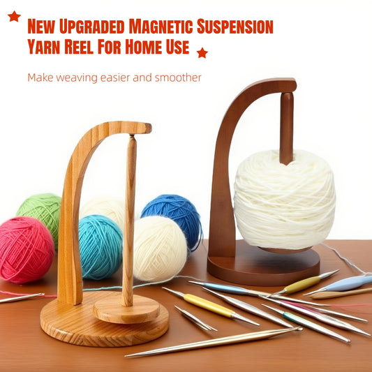 Magnetic Wooden Yarn Spool Holder – Solid Pine Wood- Tangle Free