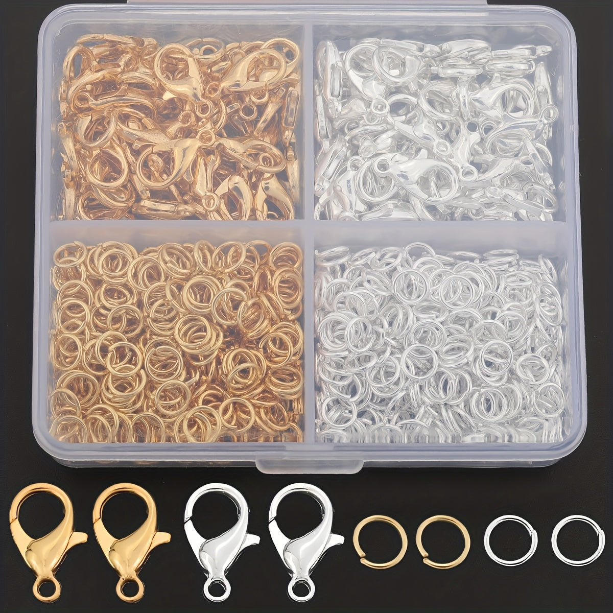 920pcs Hypoallerginic Stainless Steel Lobster Clasps and Jump Rings Kit – Jewelry Making Supplies