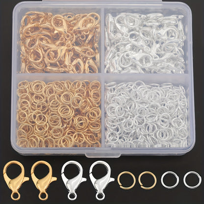 920pcs Hypoallerginic Stainless Steel Lobster Clasps and Jump Rings Kit – Jewelry Making Supplies