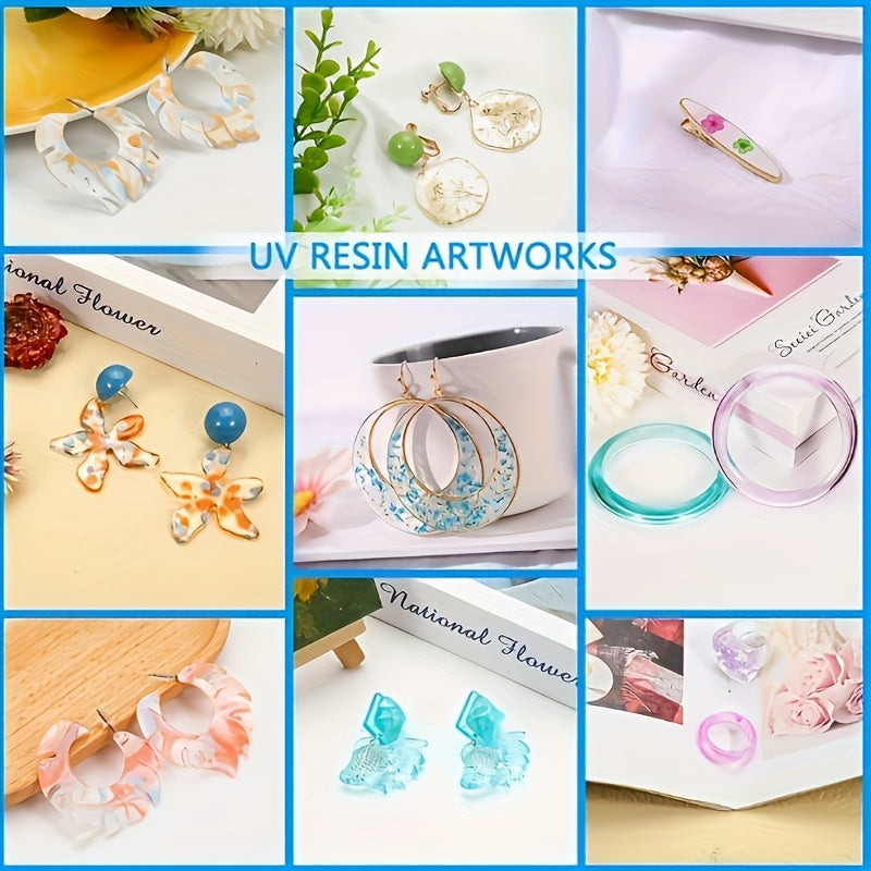 Resin Mold Jewelry Making Kit with Light & Casting Models – 100g / 200g / 300g Transparent Epoxy Resin Set