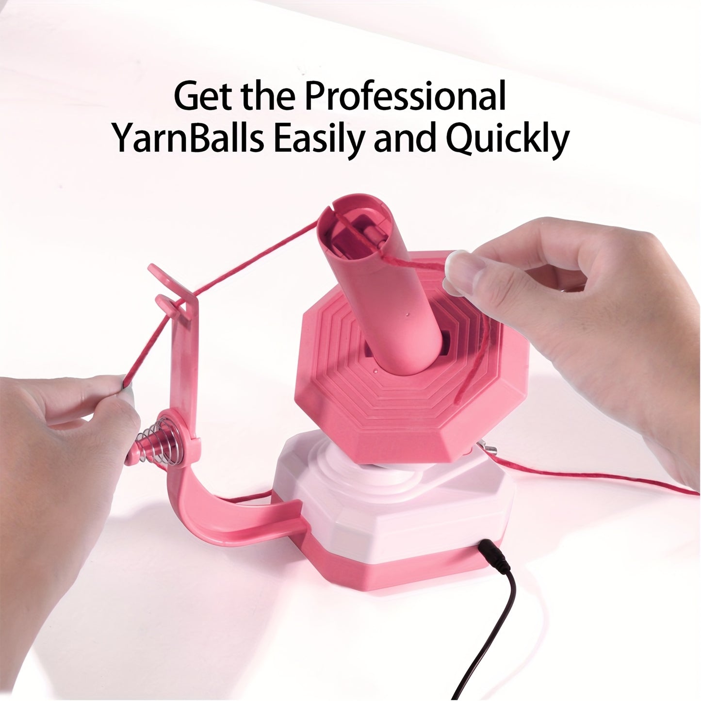 Electric Yarn Ball Winder for Knitting or Crocheting – 10oz Capacity, Speed Control, Adjustable Tension