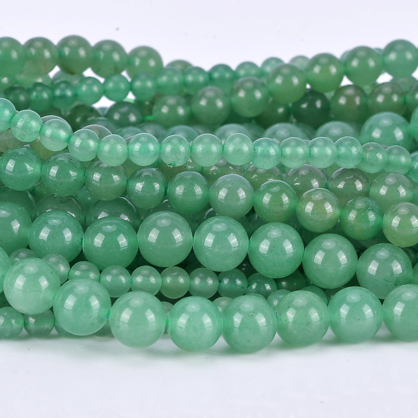 Natural Green Jade Round Beads – 8mm & 12mm