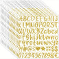 8 or 16 Sheets Golden & Silver Cursive Letter Stickers – 1 Inch Glitter Alphabet Stickers