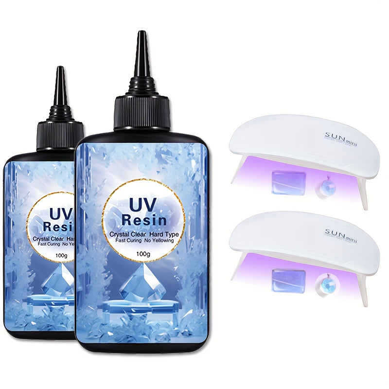 Resin Mold Jewelry Making Kit with Light & Casting Models – 100g / 200g / 300g Transparent Epoxy Resin Set