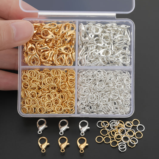 920pcs Hypoallerginic Stainless Steel Lobster Clasps and Jump Rings Kit – Jewelry Making Supplies