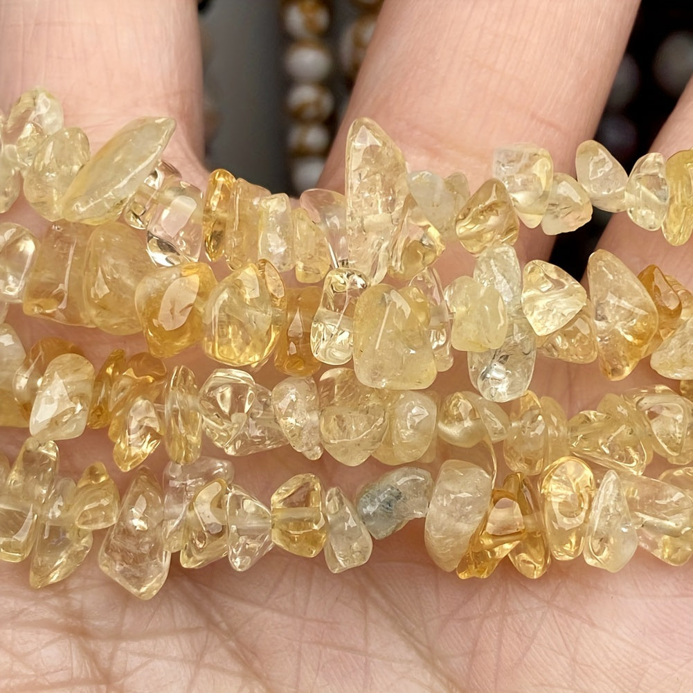 16-Inch Strand of Irregular Crushed Citrine Beads